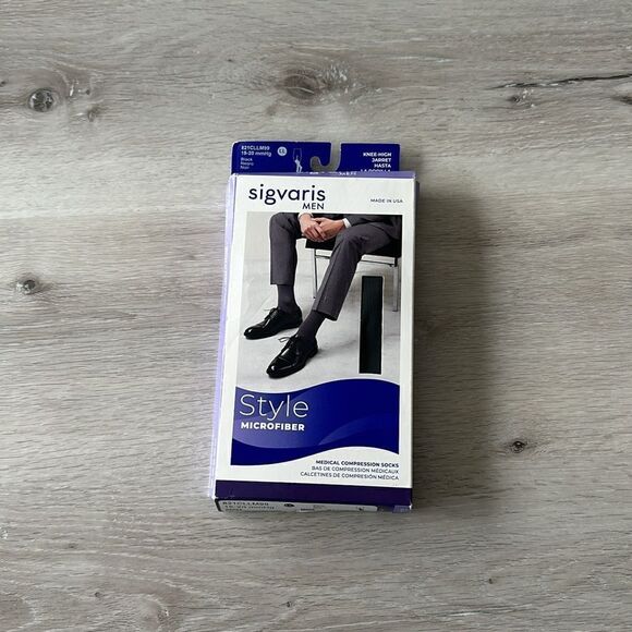 Sigvaris Style Microfiber Knee High 15-20mmHg Black LL NWT IN PACKAGE - Picture 4 of 6